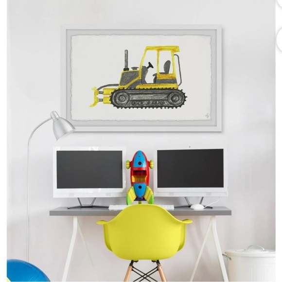Bulldozer Print Marmont Hill Art Collective 12X18 Framed Kids Room - See Notes - Picture 6 of 8